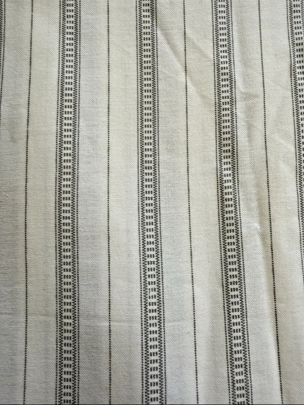VTG Ameritex Woven Cotton Fabric Grey Stripe White 2 yards + 24" x 64" W